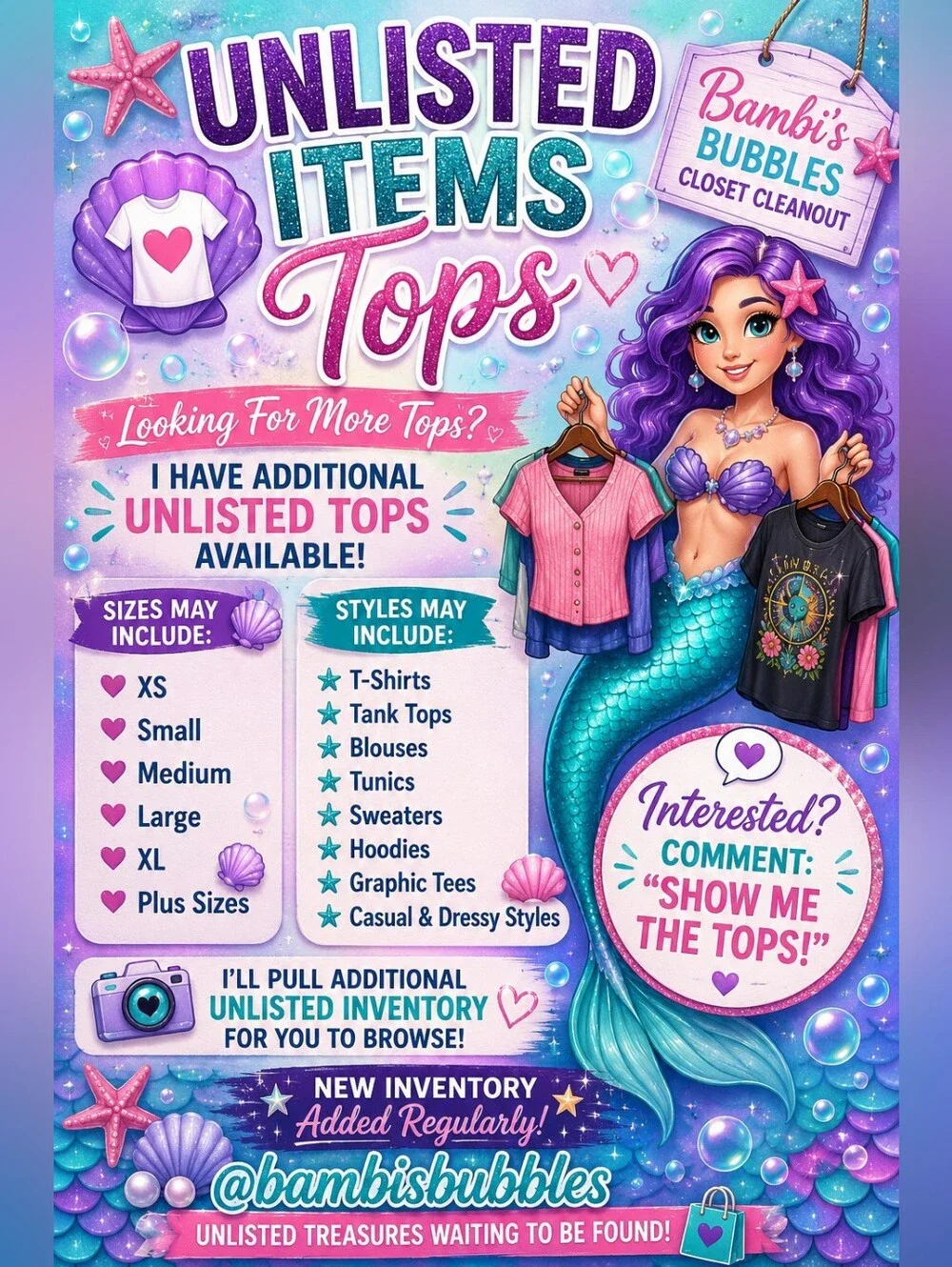 🍸UNLISTED ITEMS FOR LIVE TOPS - Picture 1 of 1